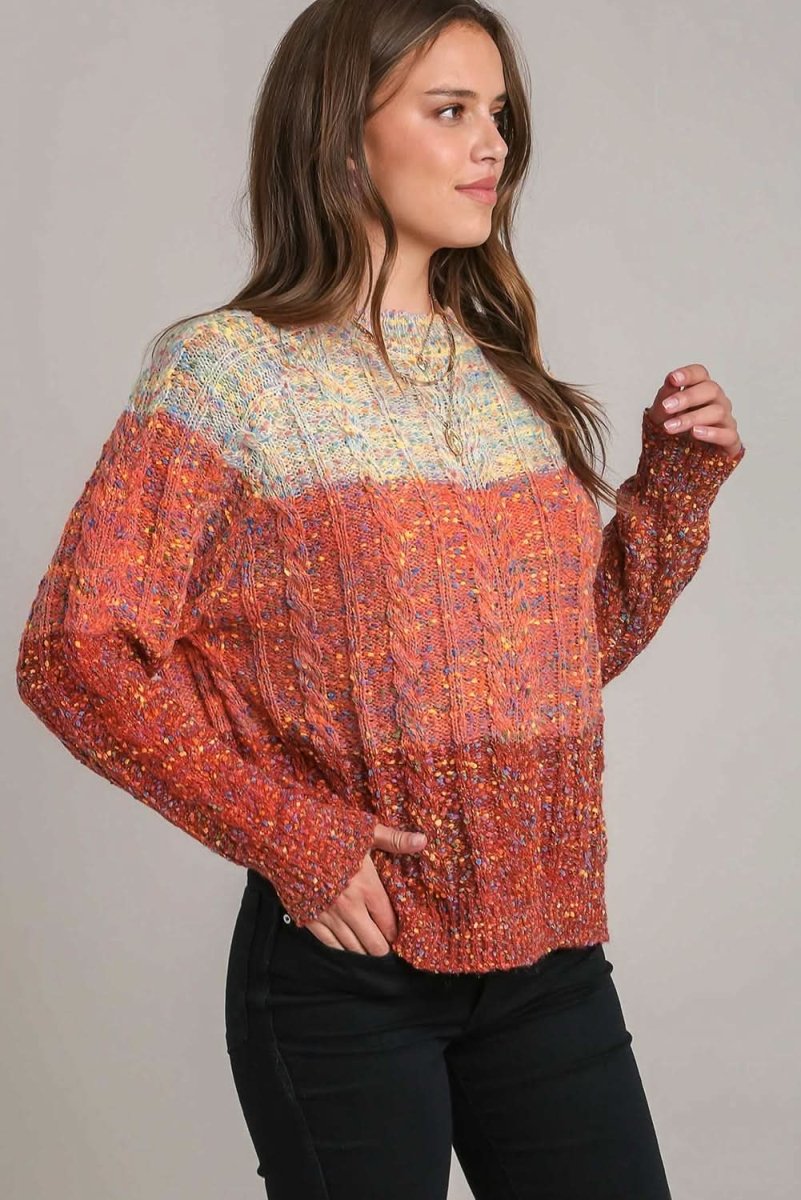 Multicolour Colorful Confetti Wool Ball Knitted Sweater - Love Salve
